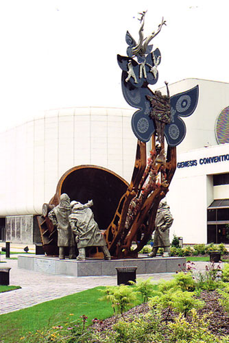 Tigers Hall of Fame Statues by Omri Amrany & Julie Rotblatt-Amrany -  Downtown Detroit - Comerica Park